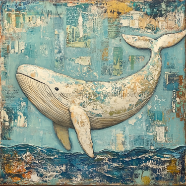 Nautical Sign, Whale Sign, DCO-02593, Sign For Wreath, 10x10